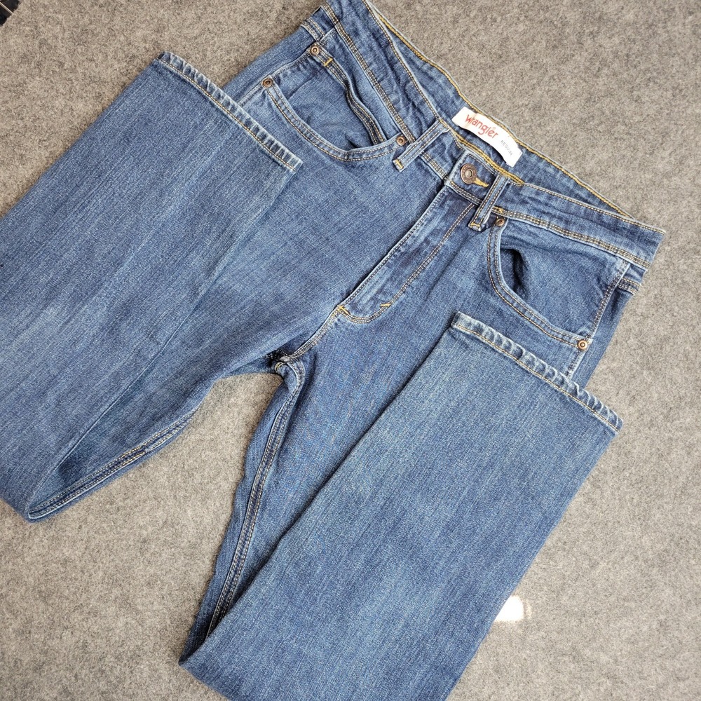 Wrangler Jeans Men 32x30 Blue Denim Regular Fit Straight‎ Leg Workwear Cowboy